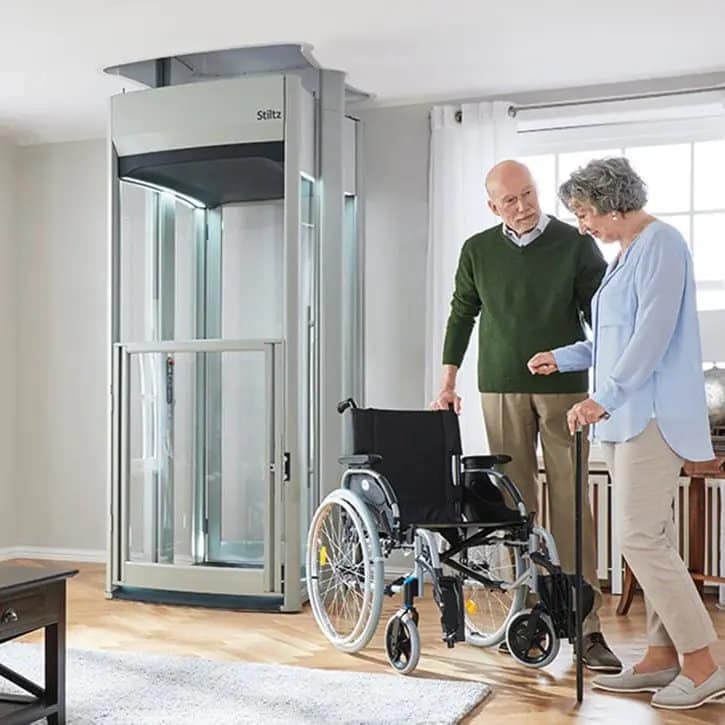 Stiltz Trio+ home lift with wide accessible interior